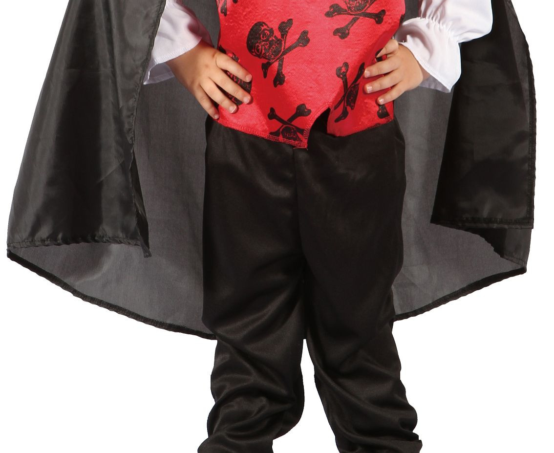 Role play-set for child Red Vampire (shirt with vest, cape, jabot), size 92/104 cm